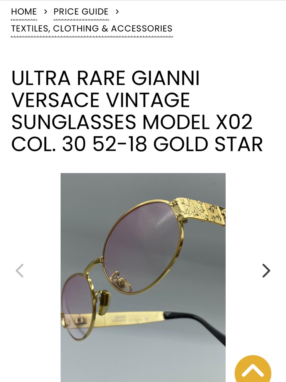 Vintage Gianni Versace Gold Frame Black Lens Oval Sunglasses